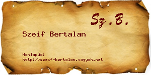 Szeif Bertalan névjegykártya